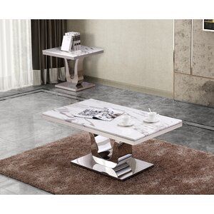 Everly Quinn Maidste Marble 2 Piece Coffee Table Set | Wayfair With Marble Coffee Tables Set Of  (View 9 of 15)