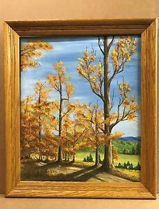 Fall Trees Autumn Country Road 20X24 Landscape Oil For Landscape Wall Art (View 9 of 15)