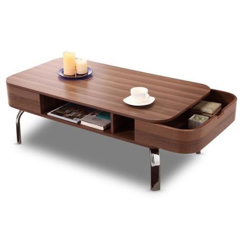 Find It At The Foundary – Lawson Modern Walnut 2 Drawer Within 2 Drawer Coffee Tables (View 6 of 15)