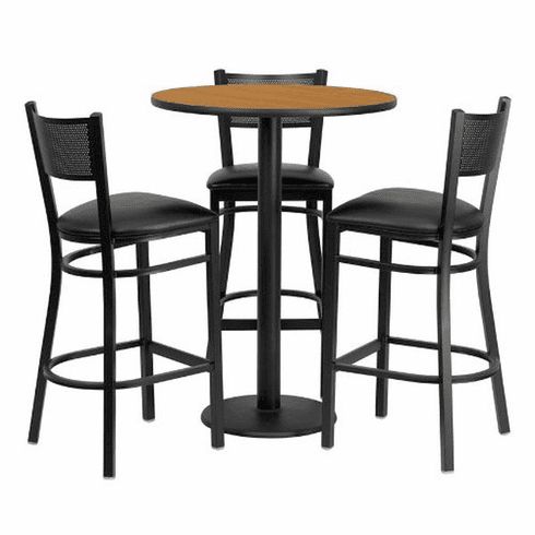 Flash Furniture 30'' Round Natural Laminate Table Set|Md Within Natural And Black Cocktail Tables (View 1 of 15)