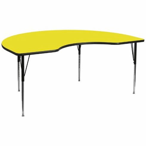 Flash Furniture 48W X96L Kidney Shaped Table|Xu A4896 Intended For L Shaped Coffee Tables (View 3 of 15)