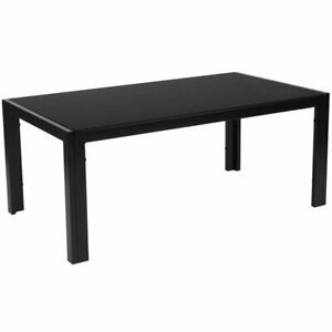 Flash Furniture Franklin Glass Top Coffee Table In Black Throughout Black Round Glass Top Cocktail Tables (View 14 of 15)