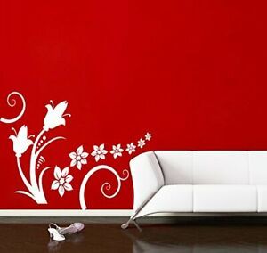 Flower Swirl Design Vinyl Removable Wall Sticker Decal With Swirl Wall Art (View 6 of 15)