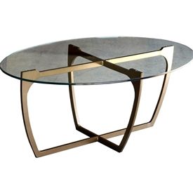 Fontana Oval Glass Top Cocktail Table | Wrought Iron Base Intended For Wrought Iron Cocktail Tables (View 10 of 15)