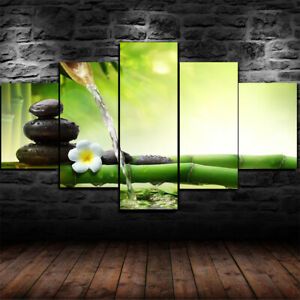 Framed Flower Bamboo Stone Zen Spa Canvas Print Wall Art Regarding Flower Framed Art Prints (View 14 of 15)
