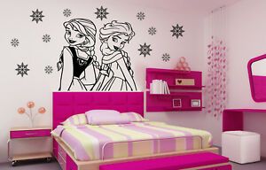 Frozen Elsa And Anna Wall Art Stickers Disney Decals Within Stripes Wall Art (View 4 of 15)