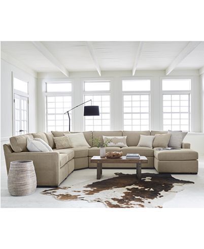 Furniture Radley Fabric Sectional Sofa Collection, Created Regarding Ecru And Otter Coffee Tables (View 13 of 15)