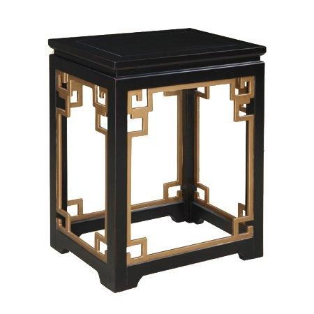 Gail'S Accents 20 078Et Classic Greek Key End Table, Black Throughout Gray And Gold Coffee Tables (View 6 of 15)