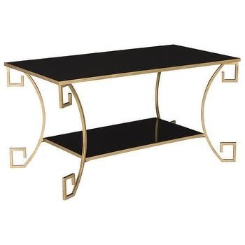 Gail'S Accents 20 078Et Classic Greek Key End Table, Black With Regard To Black And Gold Coffee Tables (View 10 of 15)