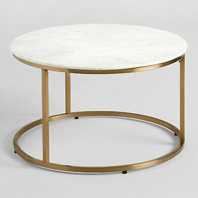 Genuine Natural White Marble Coffee Table – Round W/Matte Intended For Marble And White Coffee Tables (View 1 of 15)