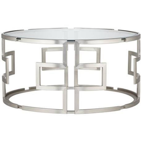 Geometric Silver Glass Coffee Table – #Y8033 | Lamps Plus For Gold And Mirror Modern Cube End Tables (View 2 of 15)
