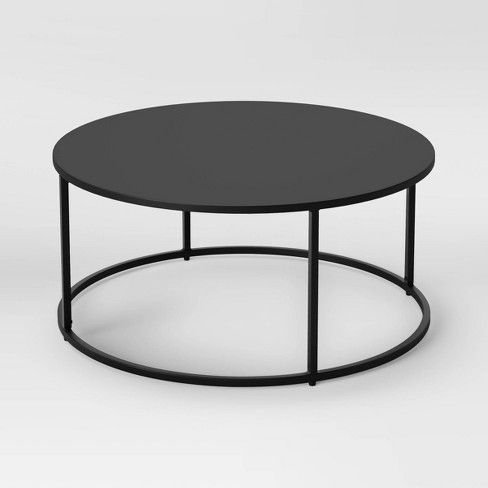 Glasgow Round Metal Coffee Table Black – Project 62 Throughout Round Coffee Tables (View 3 of 15)