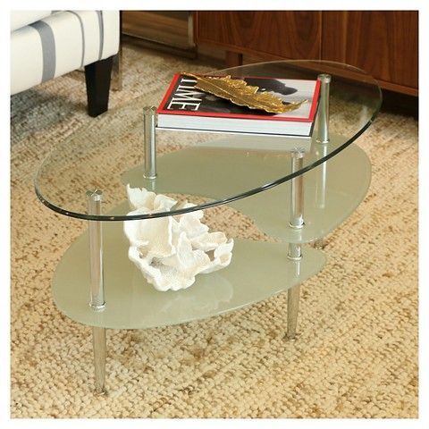 Glass Oval Living Room Metal Coffee Table – Saracina Home Intended For Silver Coffee Tables (View 7 of 15)