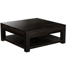 Glencoe Contemporary Style Solid Wood Large Square Coffee Inside 1 Shelf Square Coffee Tables (View 13 of 15)