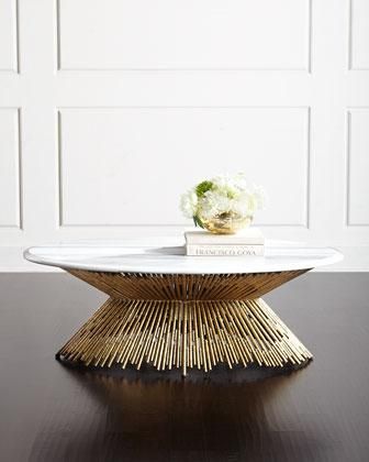 Gold Ambella Sunset Coffee Table In White Grained Wood Hexagonal Coffee Tables (View 10 of 15)