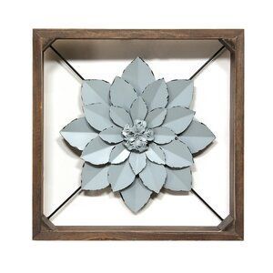 Gracie Oaks Framed Metal Flower Wall Décor & Reviews With Flowers Wall Art (View 7 of 15)
