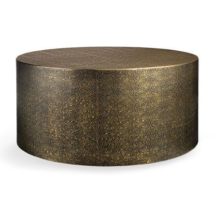 Hammered Metal Drum Coffee Table Collection Family Room In Metal Coffee Tables (View 10 of 15)