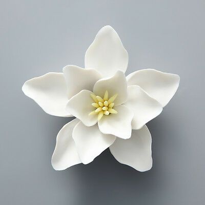 Handmade White Ceramic Magnolia Flower 3D Wall Decor Within Flowers Wall Art (View 2 of 15)