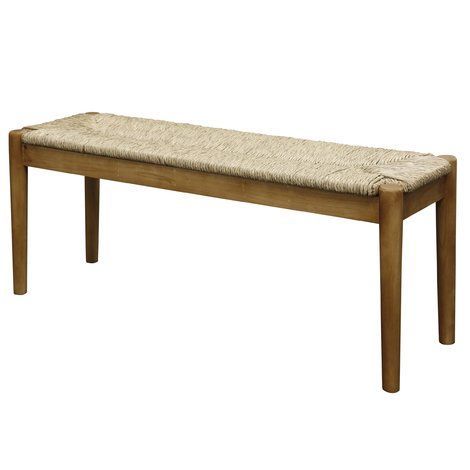 Harlowe Wood Bench | Wood Bench, Bench, Seagrass Bench Throughout Natural Seagrass Coffee Tables (View 14 of 15)