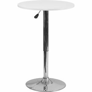 Height Adjustable Round Wood Cocktail Table White Within Barnside Round Cocktail Tables (View 15 of 15)