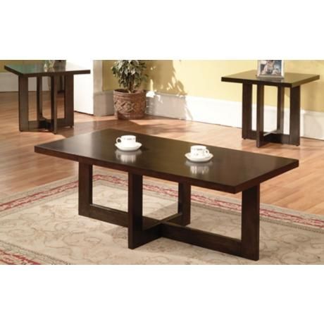 Helga Dark Walnut 3 Piece Coffee And End Table Set For Walnut Coffee Tables (View 8 of 15)