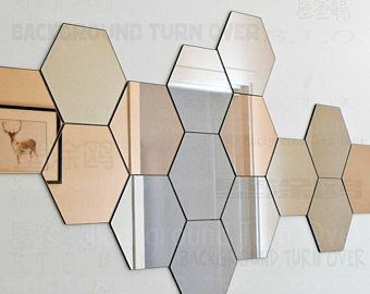 Hexagon Mirror Wall | Etsy | Hexagon Mirror, Mirror Wall In Hexagons Wall Art (View 7 of 15)