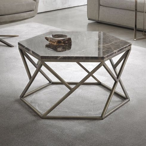 Hive Hexagonal Marble Coffee Table | Marble Coffee Table Pertaining To Antique Gold Aluminum Coffee Tables (View 2 of 15)