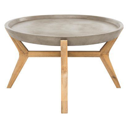 Hn Home Jeanneret Boho Concrete Oval Coffee Table | Oval Regarding L Shaped Coffee Tables (View 13 of 15)