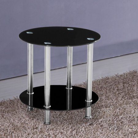 Home | Black Glass Side Table, Glass Side Tables, Corner Table Intended For Black Round Glass Top Cocktail Tables (View 5 of 15)