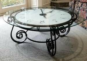 Howard Miller Ravenna Clock Coffee Table Round Glass Top Regarding Glass And Pewter Oval Coffee Tables (View 13 of 15)
