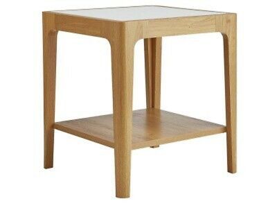 Hygena 1 Shelf End Table – Cream And Oak Effect | Ebay For 1 Shelf Coffee Tables (View 9 of 15)