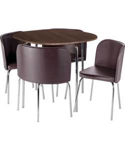 Hygena Amparo Dining Table & 4 Chairs  Oak Effect Within Cocoa Coffee Tables (View 15 of 15)
