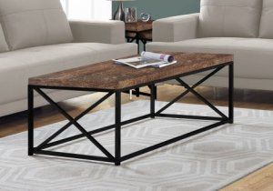 I 3416 – Coffee Table – Brown Reclaimed Wood Look / Black With Regard To Black And Oak Brown Coffee Tables (View 9 of 15)