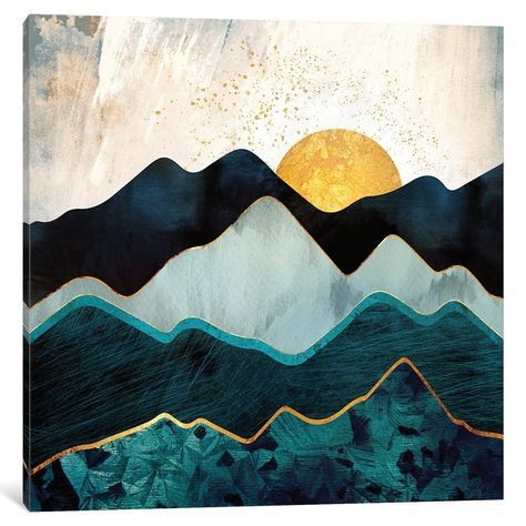 Icanvas "Glacial Hills"Spacefrog Designs (12" X 12" X With Amber Dusk Wall Art (View 1 of 15)