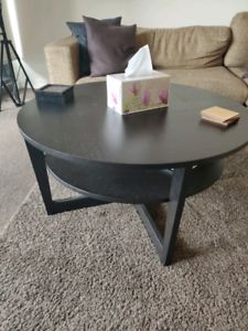 Ikea Round Coffee Table  Black (Sold) | Coffee Tables Regarding Black Coffee Tables (View 14 of 15)