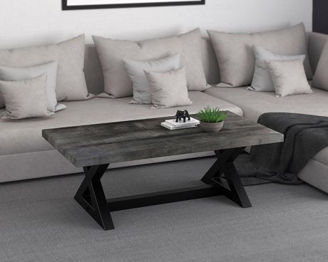 Industrial Chic Solid Wood & Iron Coffee Table In Within Gray Driftwood Storage Coffee Tables (View 14 of 15)