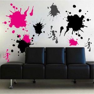 Ink Splash Wall Decals – Trendy Wall Designs With Regard To Stripes Wall Art (View 13 of 15)