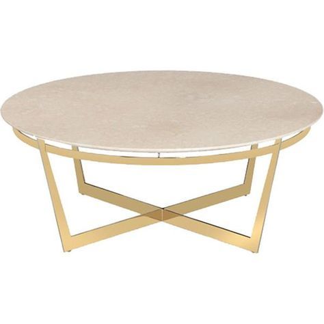 Interlude Home Wyatt Cocktail Table – Cream | Round Gold For Stainless Steel Cocktail Tables (View 4 of 15)