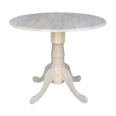 International Concepts Unfinished Coffee Table K Ot22Rt With Leaf Round Coffee Tables (View 11 of 15)