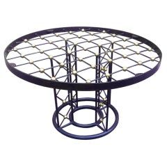 Jean Royere Rare, Long Blue Cobalt Metal Coffee Table At Within Cobalt Coffee Tables (View 7 of 15)
