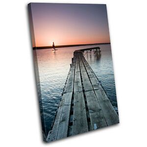 Jetty Lake Sunset Seascape Single Canvas Wall Art Picture Pertaining To Sunset Wall Art (View 10 of 15)