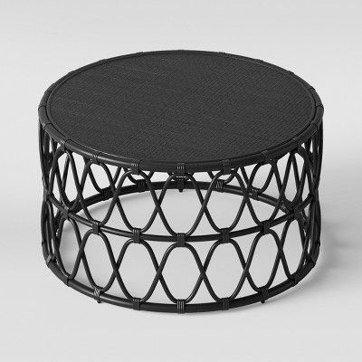 Jewel Round Side Table Black – Opalhouse™ | Round Side In Antique Brass Aluminum Round Coffee Tables (View 10 of 15)