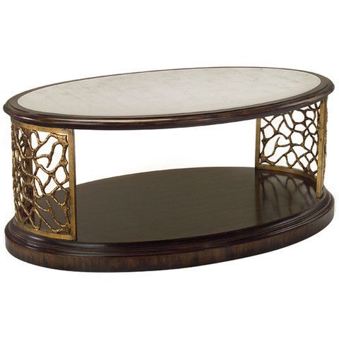 John Richard Twinings Oval Cocktail Table | Coffee Table For Antique Gold Nesting Coffee Tables (View 14 of 15)