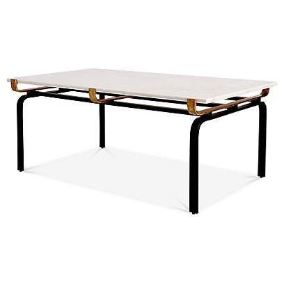 Juliette Rectangular Coffee Table, White/Gold From One With Regard To Silver Leaf Rectangle Cocktail Tables (View 6 of 15)