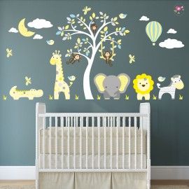 Jungle Animal Nursery Wall Art Stickers For Jungle Wall Art (View 15 of 15)