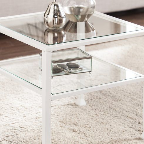 Kailani Metal/Glass Bunching Cocktail Table | White Regarding Glass And Chrome Cocktail Tables (View 1 of 15)