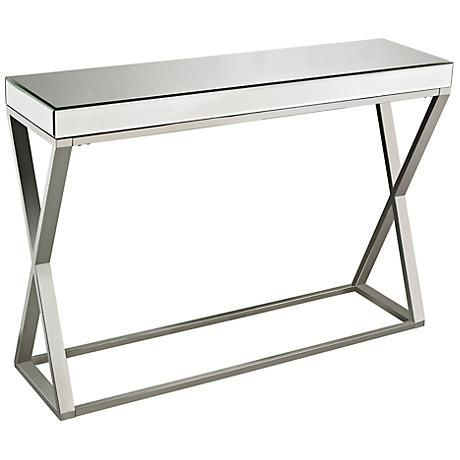Klein Mirror Top Chrome Steel Console Table – #7N802 Intended For Mirrored And Chrome Modern Cocktail Tables (View 13 of 15)