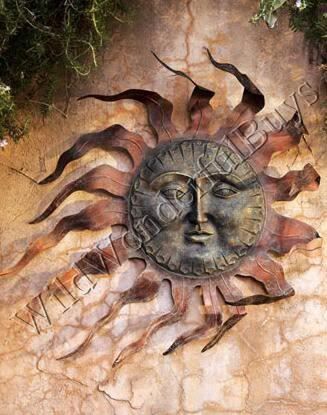 Large Copper Outdoor Sun Face Wall Art Garden Decor For Sun Wall Art (View 3 of 15)