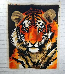 Large Vtg 1980'S Bengal Tiger Wall Decor Finished Latch Within Tiger Wall Art (View 4 of 15)
