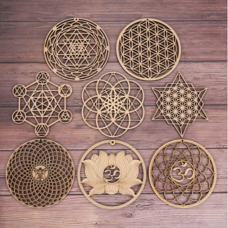 Laser Cut Wooden Board Flower Of Life Decor Sacred Throughout Geometric Wood Wall Art (View 14 of 15)